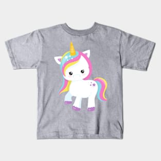 Rainbow Unicorn, Star, Cute Unicorn, Magic Unicorn Kids T-Shirt